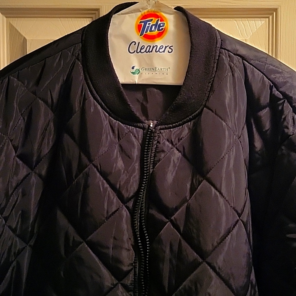Mens black quilted bomber jacket XXL